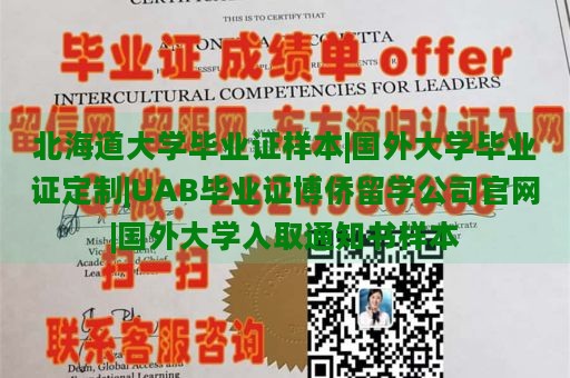 北海道大学毕业证样本|国外大学毕业证定制|UAB毕业证博侨留学公司官网|国外大学入取通知书样本